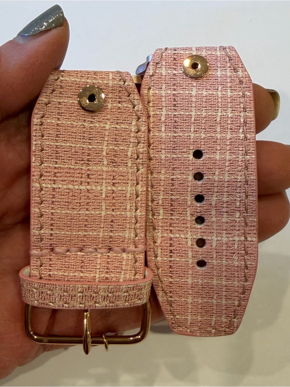 Pink Tweed Spark*l band for Apple Watch, size 1